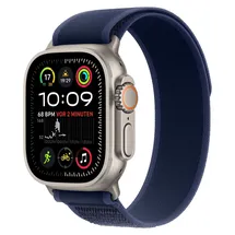 Apple Watch Ultra 2 GPS + Cellular 49 mm Titangehäuse natur, Trail Loop Armband blau M/L