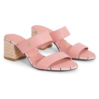 Tommy Hilfiger Pantolette »BLOCK MID HEEL SHIRTING SANDAL«, Gr. 40, rosa , 72331711-40