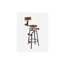 Möbel Kraft Barhocker 2er-Set 54 x 99 cm Braun