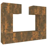 VidaXL 6-tlg. TV-Schrank-Set Räuchereiche Holzwerkstoff