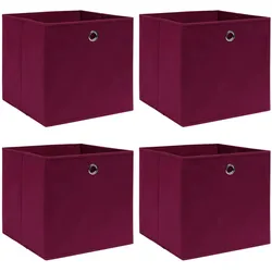 vidaXL Aufbewahrungsboxen 4 Stk. Dunkelrot 32x32x32cm Stoff