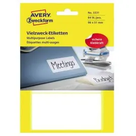 Avery Zweckform Universaletiketten 3331 Weiß 98,0 x 51,0 mm 28 Blatt 84 Etiketten