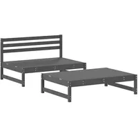 vidaXL 2-tlg Garten-Lounge-Set Grau Massivholz Kiefer