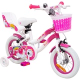 Actionbikes Motors Actionbikes Kinderfahrrad Unicorn 12 Zoll Kinder Mädchen Fahrrad mit Stützräder, Fahrradkorb