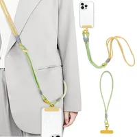 QINGZY Handykette Universal, Handyband mit Pad Handy Lanyard, Verstellbares Handy Handschlaufe, Kette zum Umhängen um Hals & Handgelenk, Handyband Kordel Kette für Holiday, Outdoor, Reise (B) - L