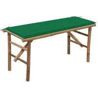 VidaXL Klappbare Gartenbank mit Auflage 118 cm Bambus