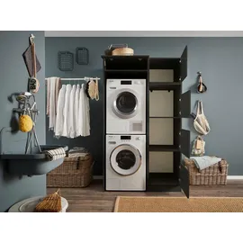 laundreezy Waschmaschinenschrank 117,5 x 200 cm Anthrazit Holzwerkstoff