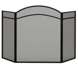 Homcom Kaminschutzgitter, Klappbares Kamingitter mit 3 Paneelen, Ofenschutzgitter, für Wohnzimmer, Metall, 96 x 60 cm, Schwarz