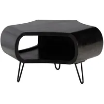 Wohnling Couchtisch Schwarz Mango 60 x 60 x 35 cm