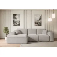 ALTDECOR Ecksofa mit Schlaffunktion und Bettkasten Corner Sofa Bett Eckcouch Couch L-Form Schlafcouch Ausziehbar Wohnlandschaft Schlafsofa Cauchsof... - Hellbraun