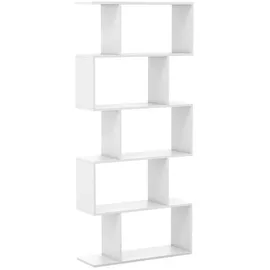 Costway Bücherregal 5 Ebenen 70 x 23,5 x 158 cm Weiß