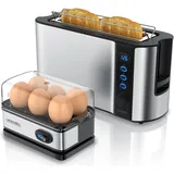 Arendo Langschlitz-Toaster Silber