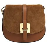 Cluty Umhängetasche CLUTY, Damen, Gr. B/H/T: 22cm x 20cm x 6cm onesize, braun (cognac), Leder, beschichtet, Taschen Umhängetasche, echt Leder, Made in Italy