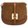 Cluty Umhängetasche CLUTY, Damen, Gr. B/H/T: 22cm x 20cm x 6cm onesize, braun (cognac), Leder, beschichtet, Taschen Umhängetasche, echt Leder, Made in Italy