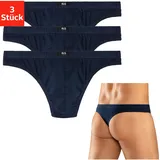 H.I.S. H.I.S String Packung, 3 Stk., aus weichem Baumwoll-Stretch blau