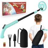 Metalldetektor Kinder, iTayga Verstellbarer Kinder-Metalldetektor (24"-35"), hochpräziser, professioneller, wasserdichter, Faltbarer Metalldetektor mit Spule, sehr leicht (nur 0,88 Pfund), Blau