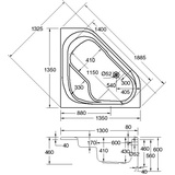 Ottofond Ancona Eckbadewanne 135 x 135 cm (924001)