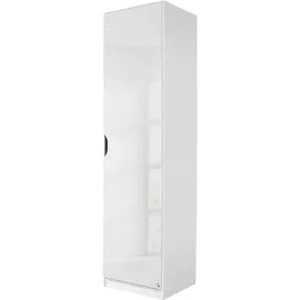 Rauch Kleiderschrank RAUCH "Freiham Kleiderschrank Garderobenschrank Nischenlösung Bestseller", weiß (weiß hochglanz), B:47cm H:197cm T:54cm, Holzwerkstoff, Schränke, Kleiderschrank, Nischen Schrank mit Griffmulde ideal zum Ergänzen der Serie