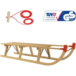 Holzschlitten DREWMAX AD324/110CM/AD299 Set mit seil DUO HOLL braun|rot NO SIZE