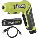 Ryobi 4 V USB-LITHIUM Akku-Knickschrauber RSDP4-120G, max. Drehmoment 5 Nm, inkl. 1 x 4 V 2,0 Ah Akku und USB-C Ladekabel