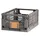 BigBuy Klappbox 33x24,5x15cm aus Kunststoff, Aufbewahrungsbox stapelbar, dunkelgrau