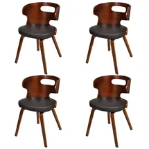 vidaXL Esszimmerstuhl Kunstleder braun 4er Set