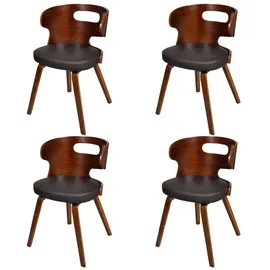 vidaXL Esszimmerstuhl Kunstleder braun 4er Set