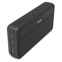 Hama Pocket 20, 20000mAh, Ausgänge: 2x USB-A, Anthrazit