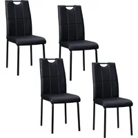 Hti-Living HTI-Living, Stühle, Esszimmerstuhl Denton Kunstleder Schwarz 4er-Set