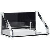 WEDO Schreibtisch-Organizer Acryl Exklusiv glasklar/schwarz Acryl 4 Fächer, 16,4 x 9,7 x 8,9 cm