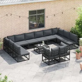 vidaXL Garten-Lounge-Set 12-tlg. schwarz