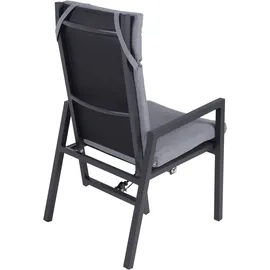 Garden Pleasure SINTRA Stapelstuhl 70 x 55 x 103 cm grau/schwarz 2 St.