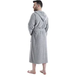 OTTO home Herrenbademantel OTTO HOME "Nela, ideal für Sauna & Spa, Hotelbademantel, Morgenmantel" Gr. XXL, grau, L:125cm, Leichtfrottee, Hausmäntel, einfarbig, S-4XL, mit Reißverschluss