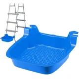 Deno Fußbadewannen-Zubehör Für Whirl-Pools Und Spa-Pools | Rutschfestes Fußbad Für Oberirdische Pools Hält Schmutz Und Ablagerungen Vom Wasser Fern | Auf Einer Poolleiter Montiert (41 X 42 X 13 cm)