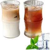 LuxusKollektion Latte-Macchiato-Glas Latte Macchiato Gläser 400ml 2er Set Kristall Kaffeegläser