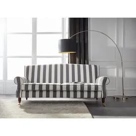 Home Affaire 3-Sitzer "Rennes", grau (anthrazit, creme streifen), B:200cm H:90cm T:93cm, Samtoptik ( 100% Polyester);Baumwollmix (50% Baumwolle, 50% Polyester), Sofas, in Samtoptik oder Baumwoll-Mix