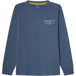 Hackett London für Jungen. HK5000005 Landschafts-T-Shirt blau (7Años= 122cm), Lässig, Baumwolle, Langarm, Kinderbekleidung
