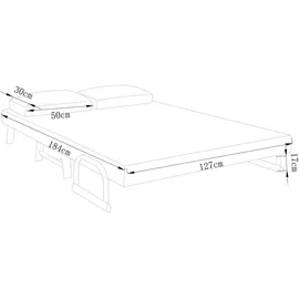 MID.YOU Schlafsofa, Rot, Metall, Textil, 2-Sitzer, Füllung: Schaumstoff, 127x95x78 cm, Relaxfunktion, Liegefunktion, Kinder- & Jugendzimmer, Jugendmöbel, Jugendsofas