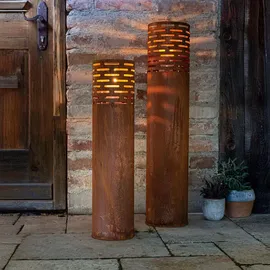 Frank-Flechtwaren Windlicht Rost-Säule, im 2er Set