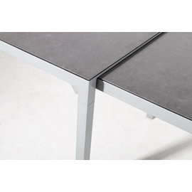 Gardissimo Faro Keramik Ausziehtisch Gartentisch 160-260x90cm silber