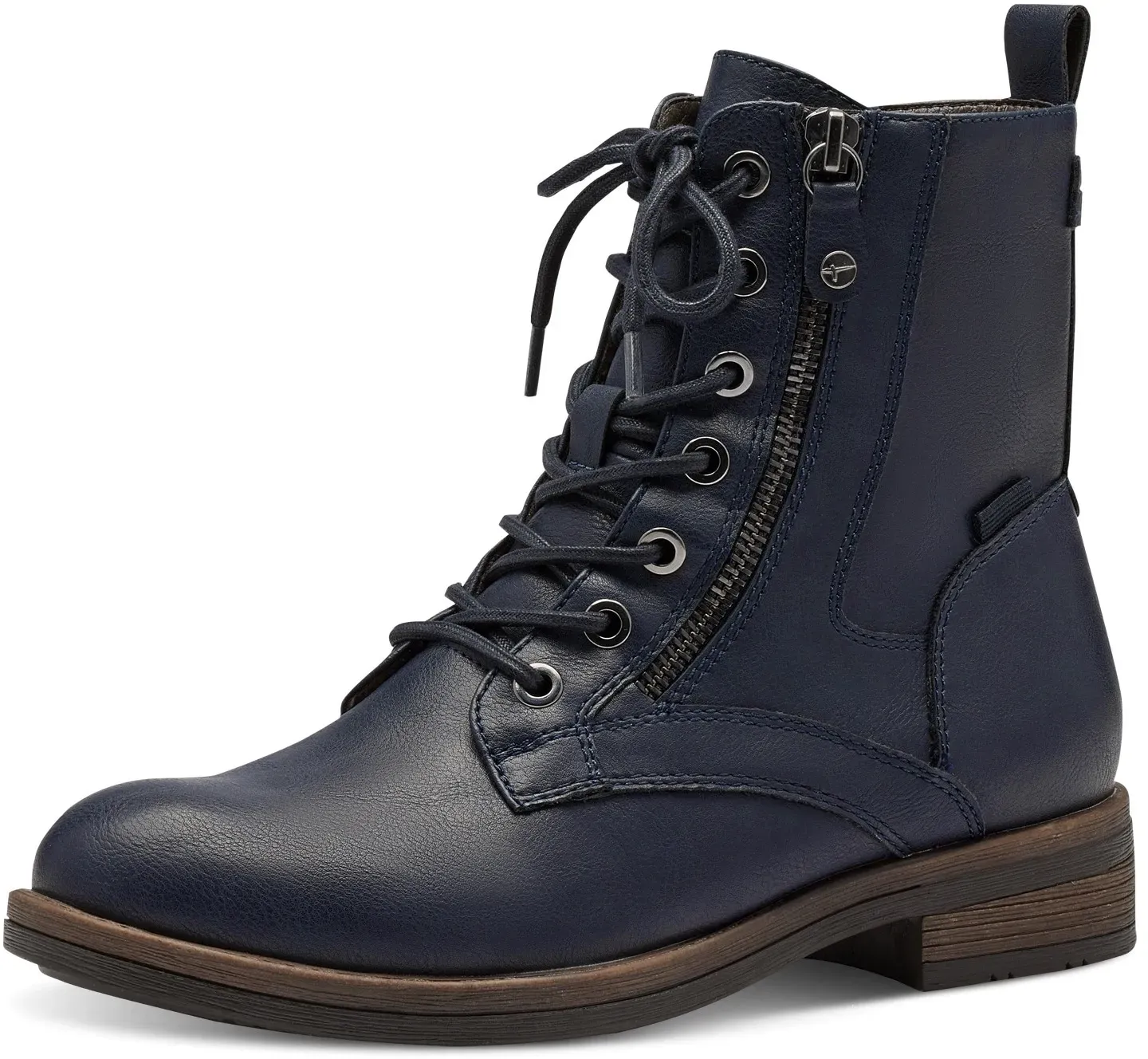 Schnürboots »SHAE«, Blockabsatz, Schnürboots Stiefelette mit Zierreißverschluss, Gr. 39, navy, , 93253868-39