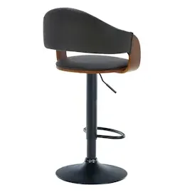 CLP 2er Set Barhocker Nilse Kunstleder I Barstuhl Mit Holzsitzschale I Höhenverstellbares Metallgestell Mit Fußstütze