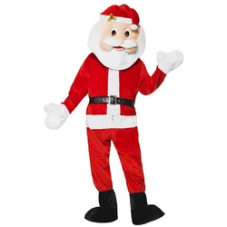 Smiffys Kostüm Flauschiger Weihnachtsmann, Imposantes Ganzkörperkostüm für festliche Anlässe rot