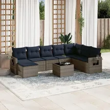 vidaXL Gartensofa-Set 9-tlg. grau