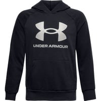 Under Armour Jungen Aufwärmoberteil Rival Fleece Big Logo Hoodie, Black// Onyx White (001), S, 1357585-001