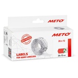 METO Preisauszeichner Etiketten (26x12 mm, ablösbar, rot, wiederablösbar, Preisetiketten für Meto, Hutner, Avery, Contact, Sato, Tovel etc.)