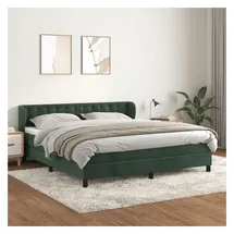 vidaXL Boxspringbett 180 x 200 cm Dunkelgrün