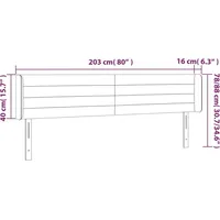 VidaXL LED Kopfteil Dunkelgrau 203x16x78/88 cm Stoff - Grau