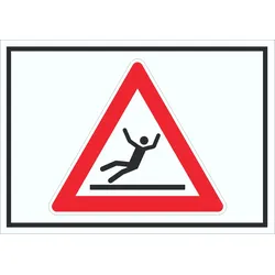 HB-Druck Vorsicht Rutschgefahr Weiss Symbol Schild A0 Rückseite selbstklebend