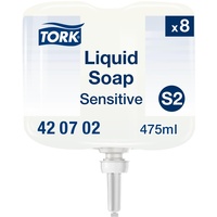 Tork Sensitive Hand Mini Flüssigseife S2, dermatologisch getestet, 8 x 475 ml, 420702